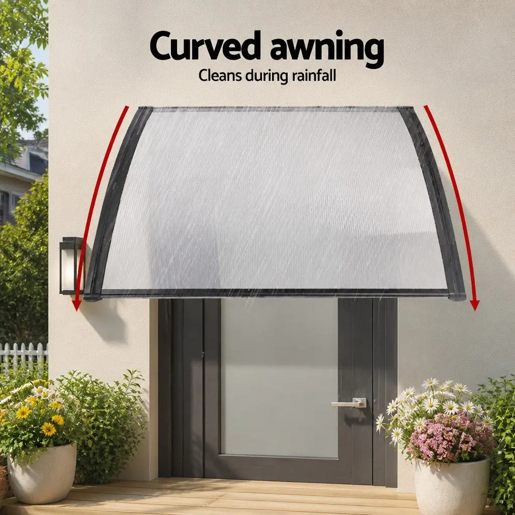 1mx1m Window Door Awning with Transparent Panel