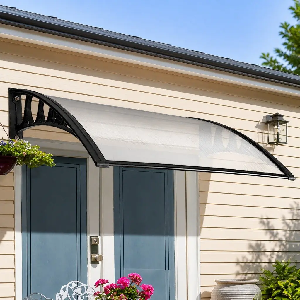 1mx1m Window Door Awning with Transparent Panel