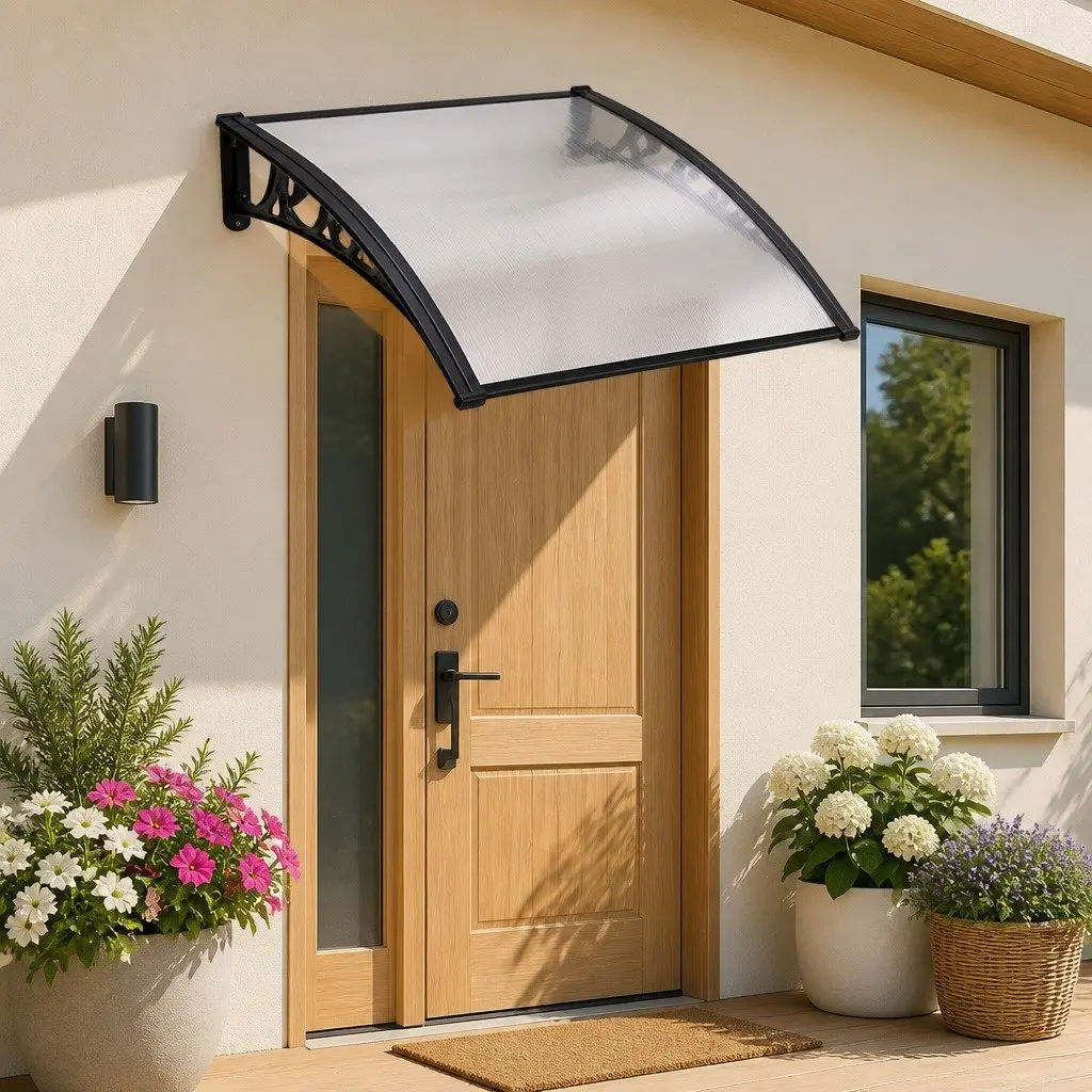 1mx1m Window Door Awning with Transparent Panel