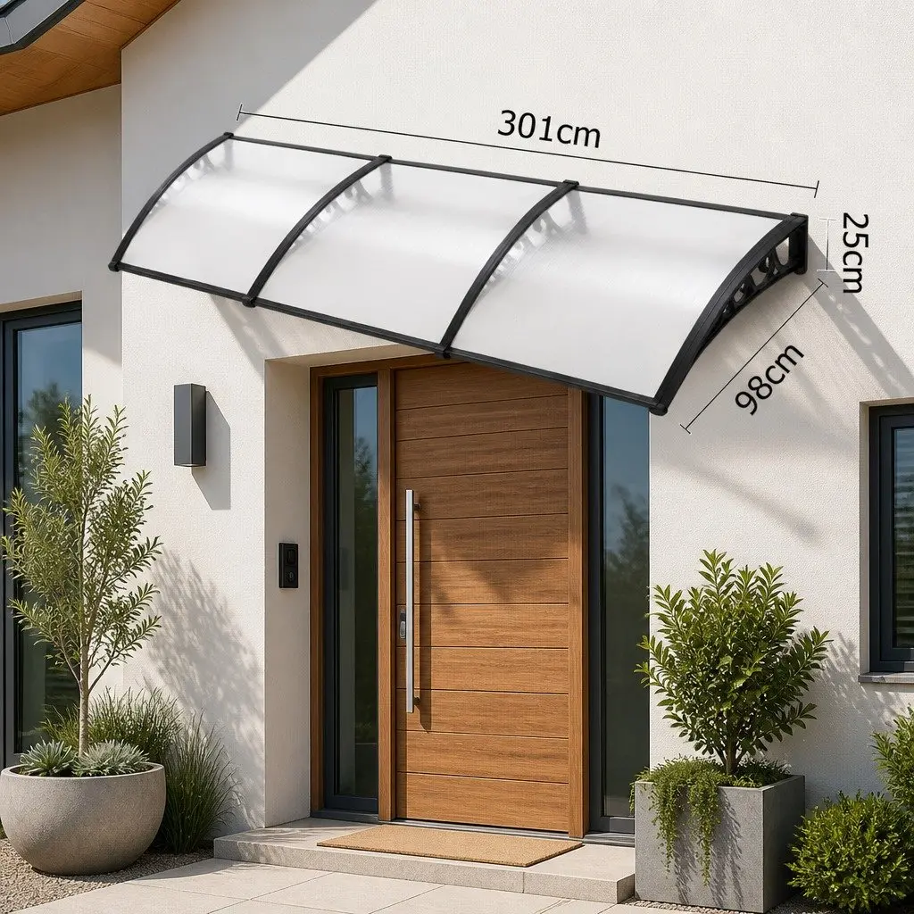 1m x 3m Window Door Awning with Durable PC Panel