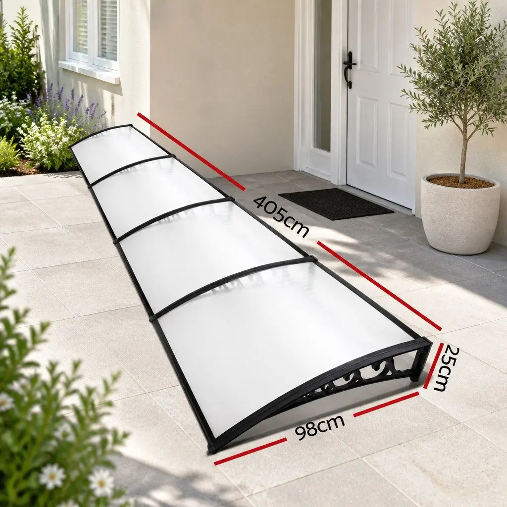 1m x 4m Transparent PC Awning for Doors and Windows