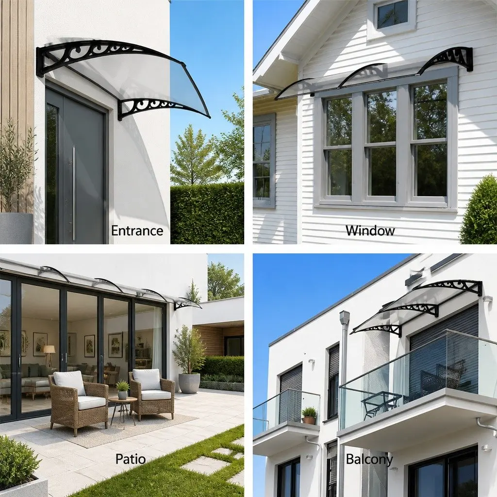 1m x 6m Window Door Awning with PC Panel