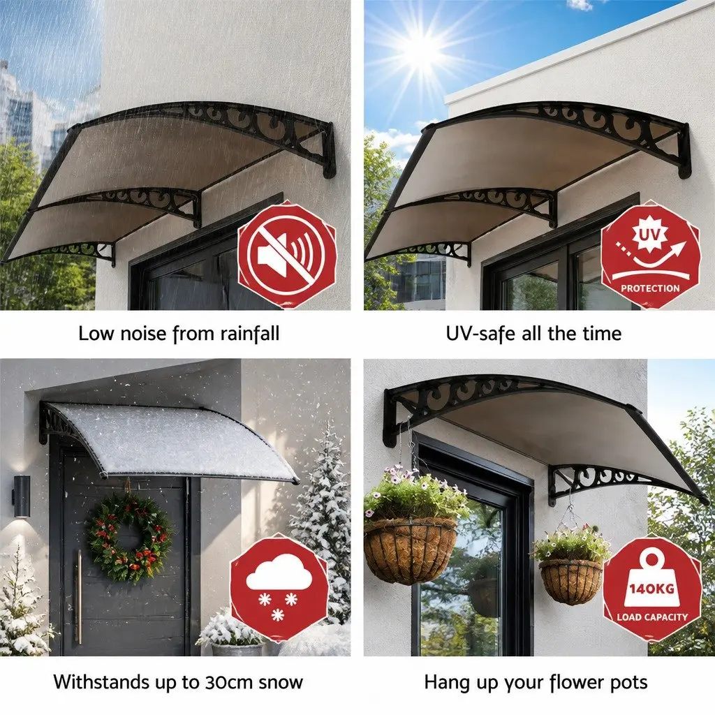 Window Door Awning 1m x 1.2m Outdoor Canopy