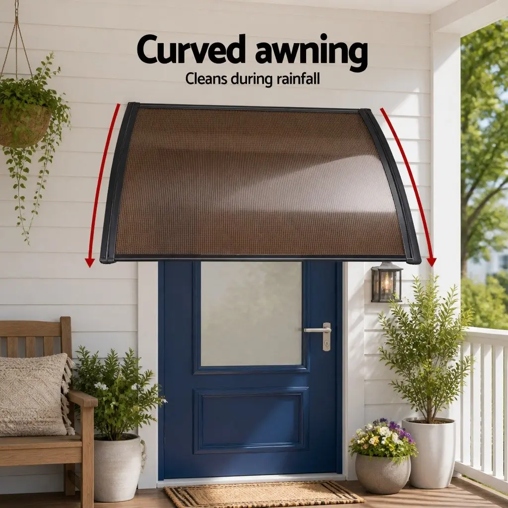 1m x 1m Brown Polycarbonate Window Door Awning