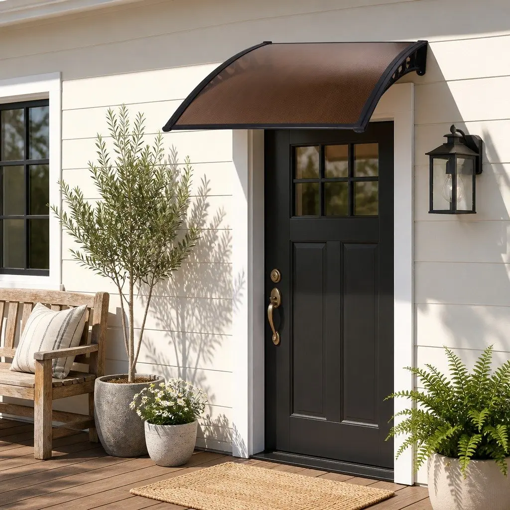 1m x 1m Brown Polycarbonate Window Door Awning