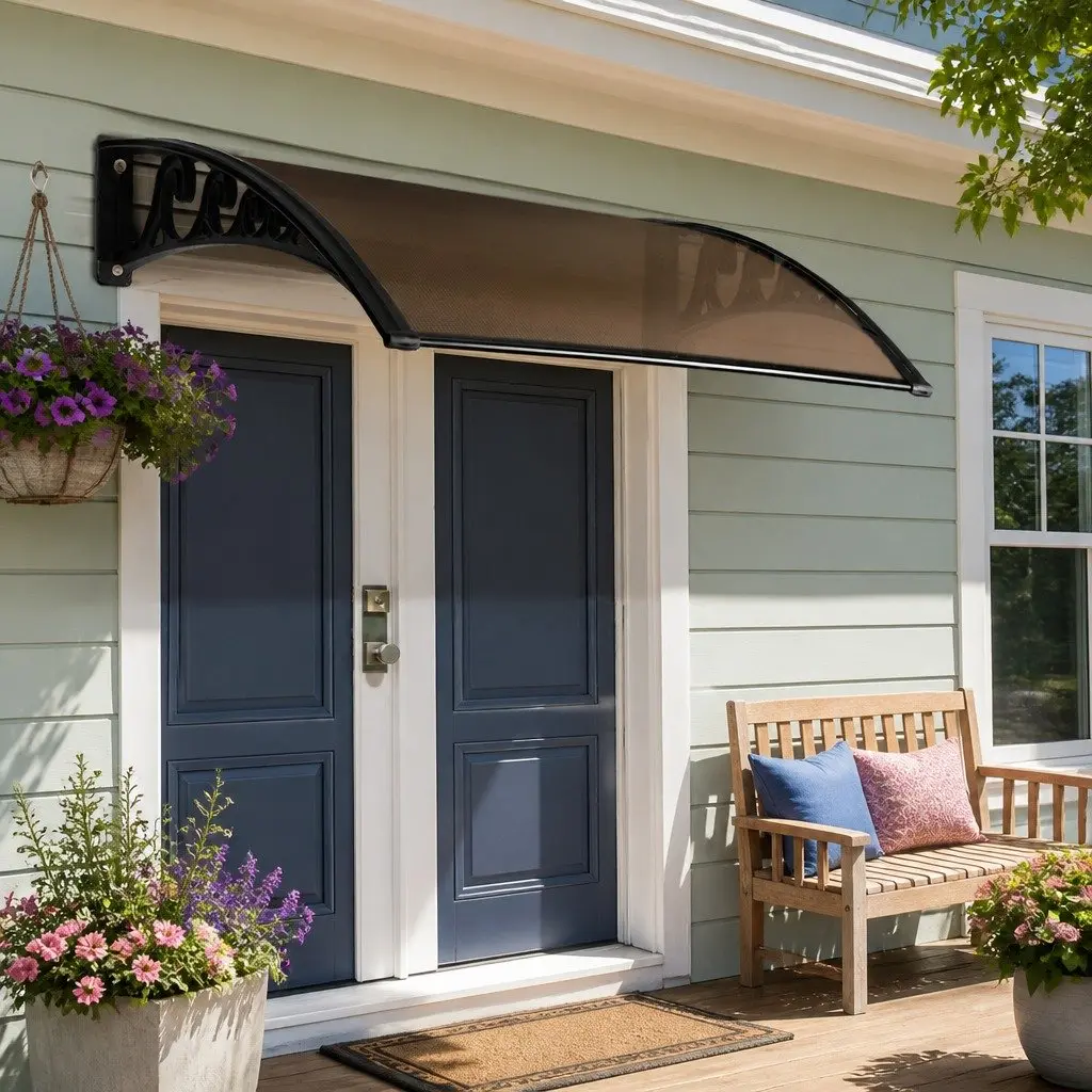 1m x 2m Window Door Awning Canopy in Brown