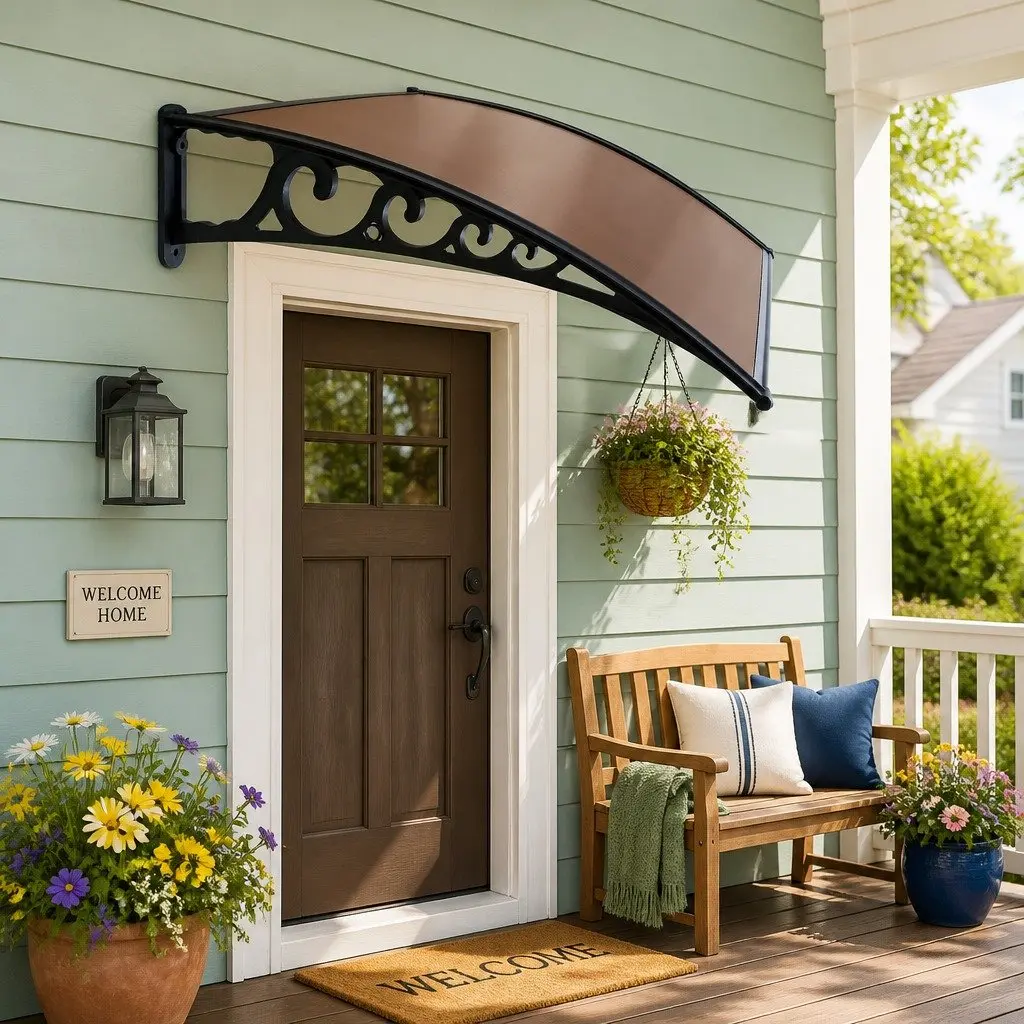 1m x 2m Window Door Awning Canopy in Brown