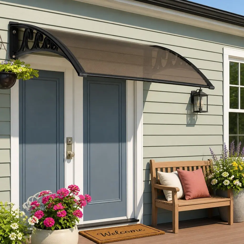1m x 2m Window Door Awning Canopy in Brown