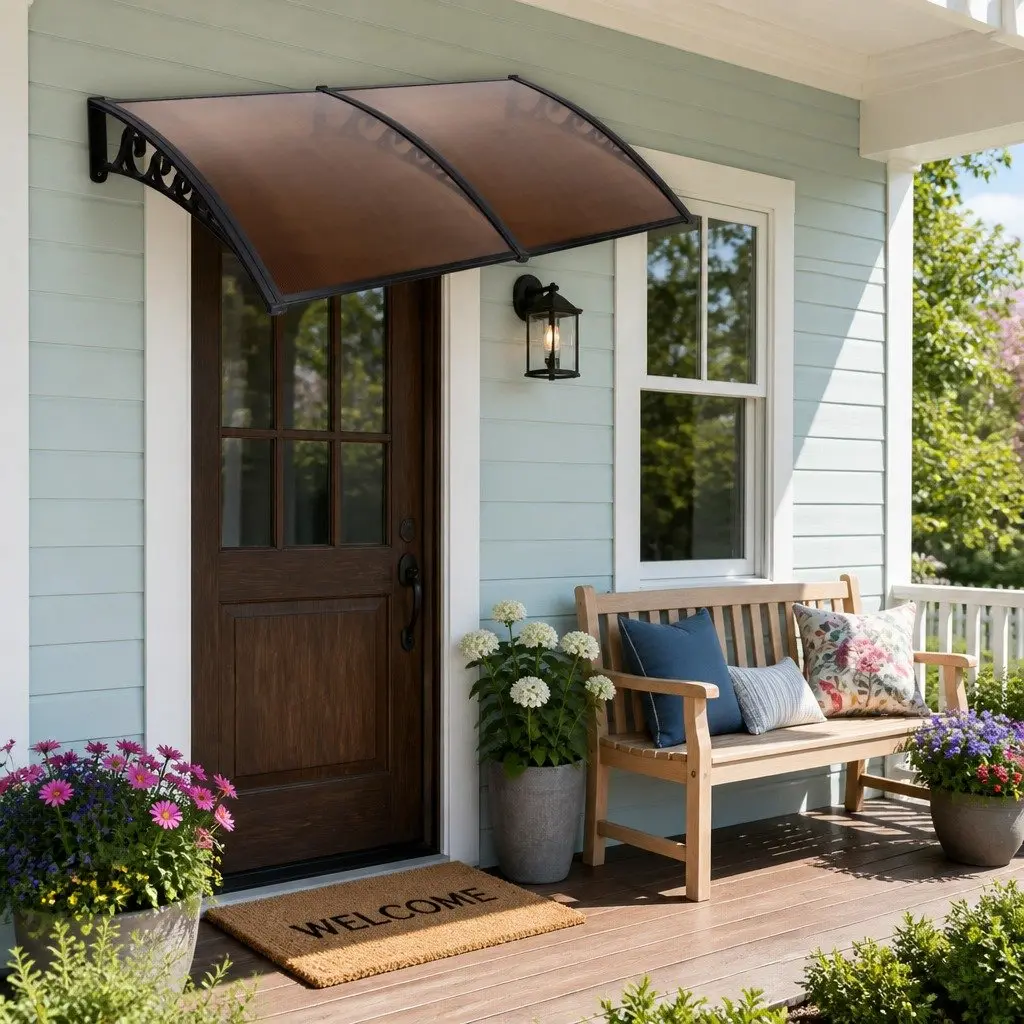 1m x 2m Window Door Awning Canopy in Brown