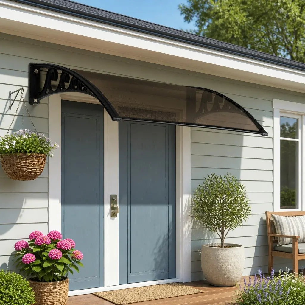 1mx3m Brown Black Window Door Awning