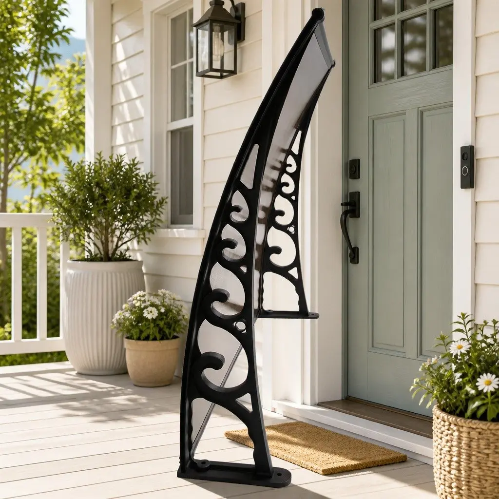 1mx3m Brown Black Window Door Awning