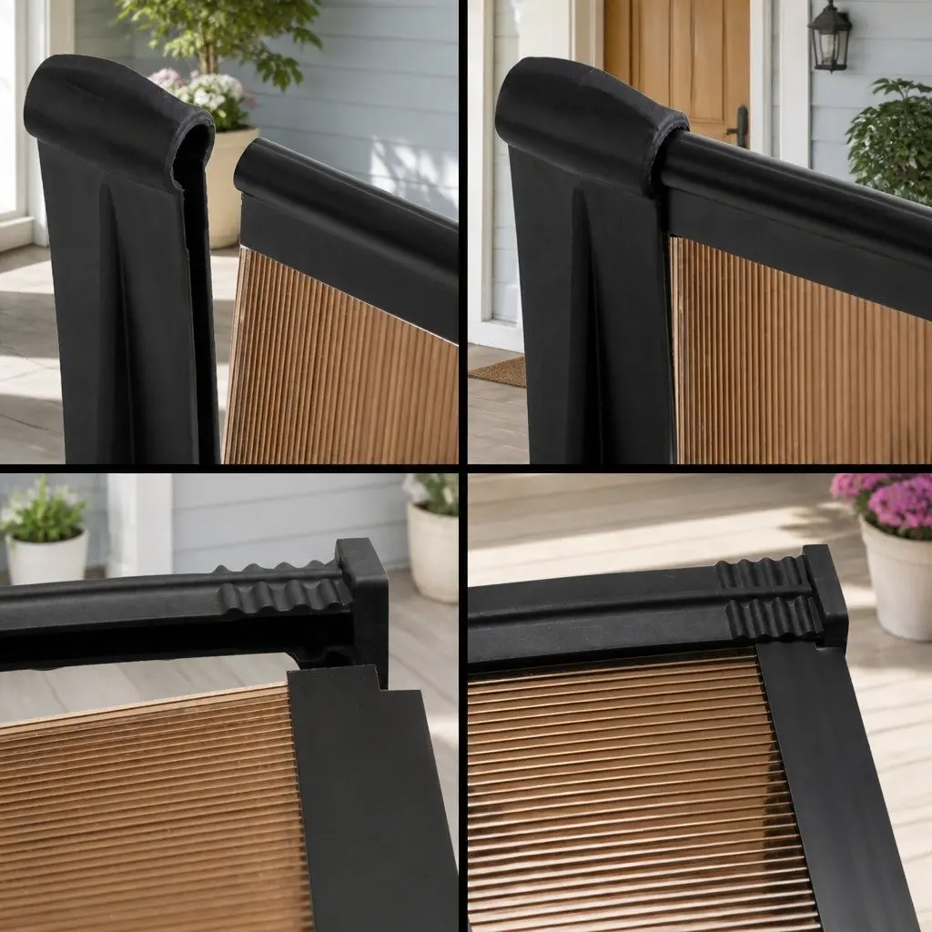 1mx3m Brown Black Window Door Awning