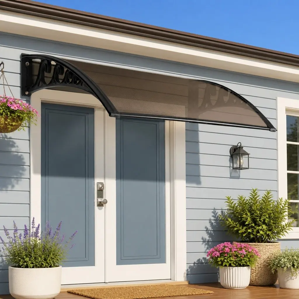 1mx3m Brown Black Window Door Awning