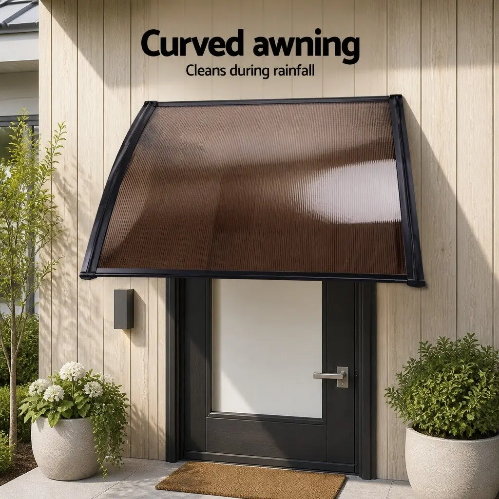 1m x 4m Brown Polycarbonate Awning for Windows