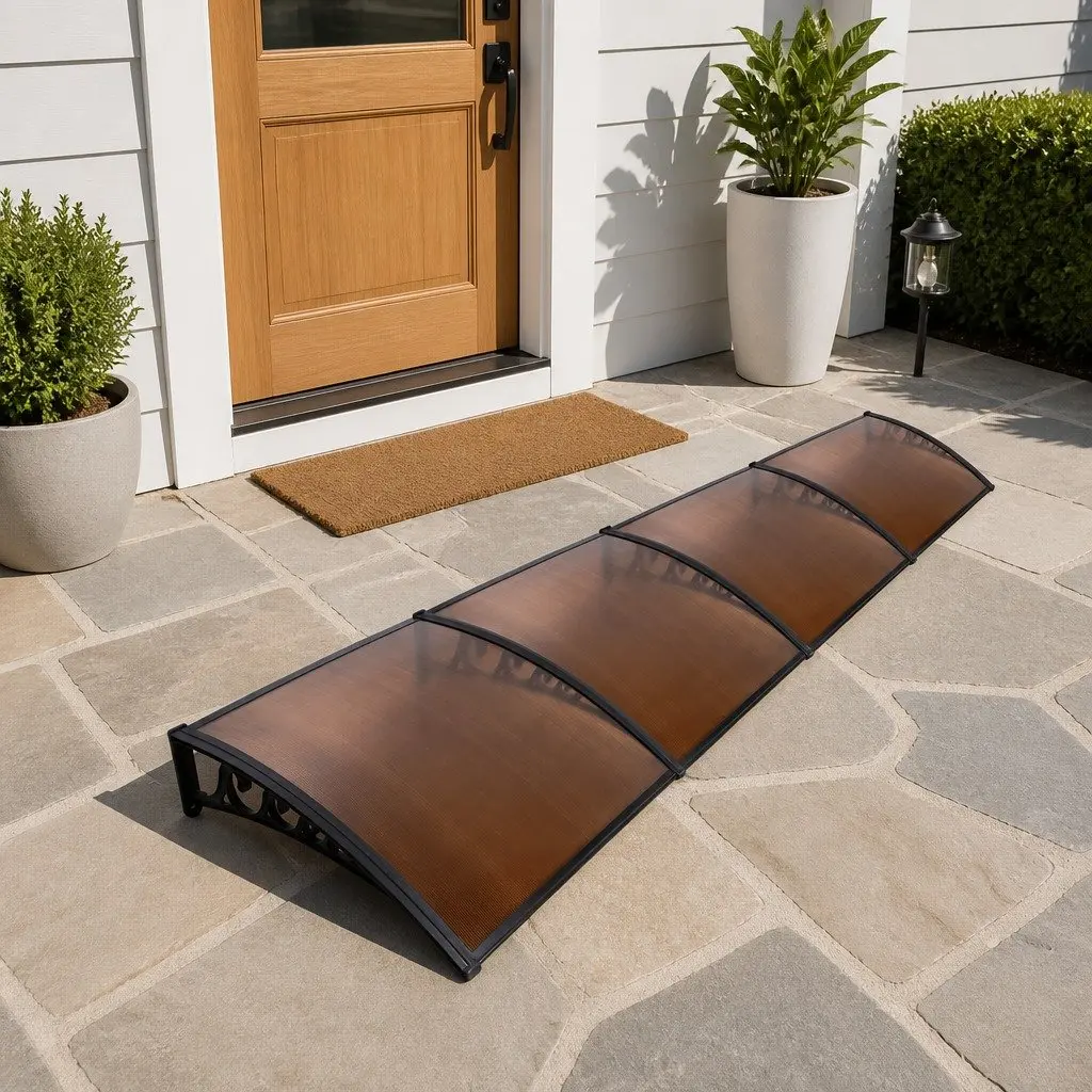 1m x 4m Brown Polycarbonate Awning for Windows