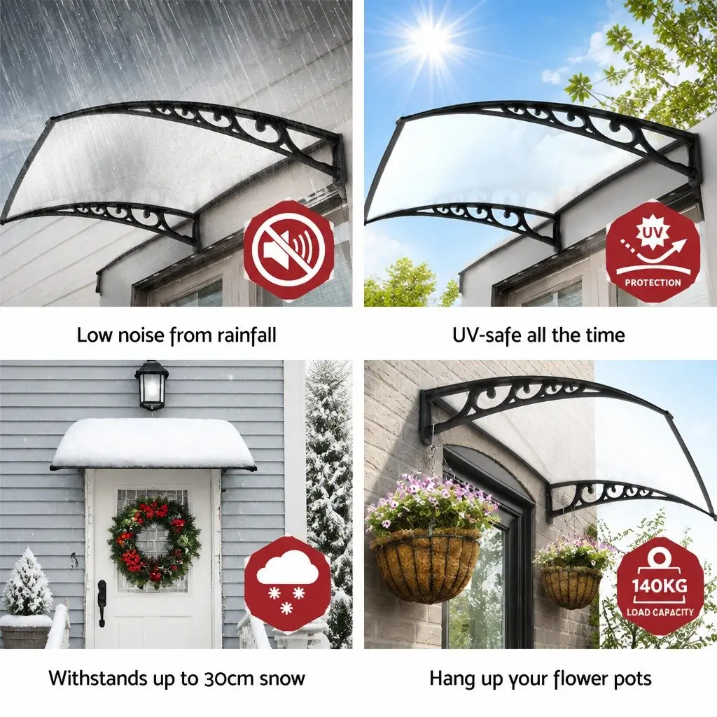 1mx1.2m Transparent PC Awning for Doors and Windows