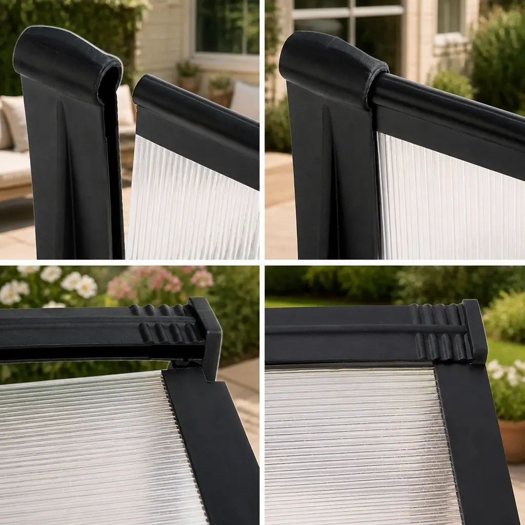 1m x 2m Transparent Awning Canopy with Bracket
