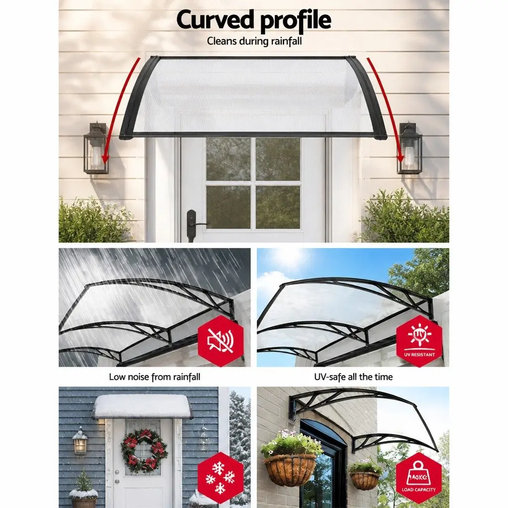 Window and Door Awning 1m x 4m Clear Panel