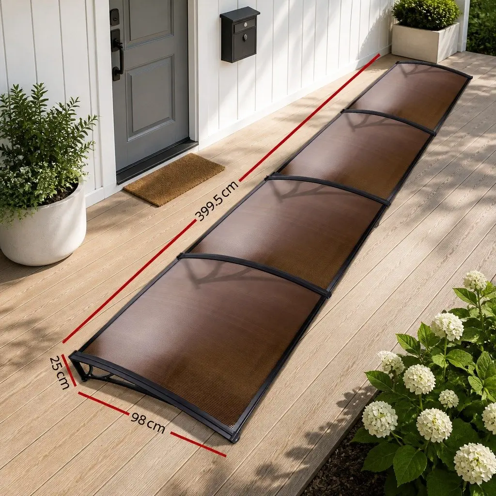 1m x 4m Brown Window Door Awning Canopy