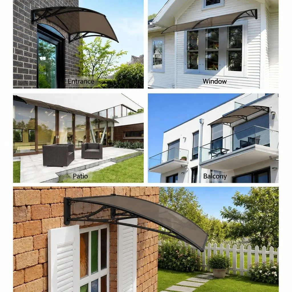 1m x 4m Brown Window Door Awning Canopy