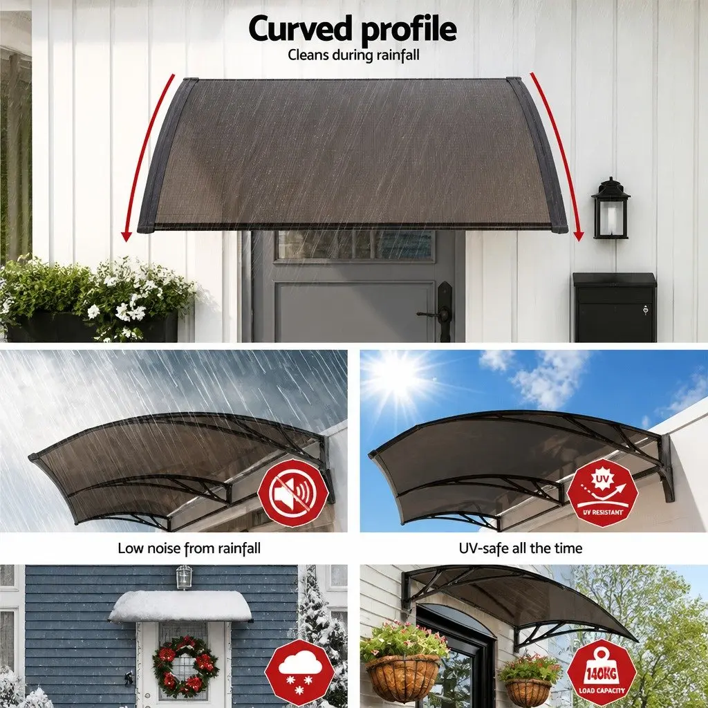 1m x 4m Brown Window Door Awning Canopy