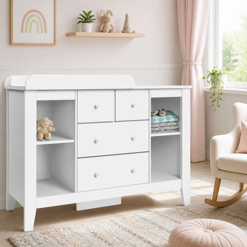 Baby Changing Table with Ample Storage Drawers