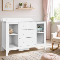 Sturdy Baby Changing Table with Ample Storage Drawers