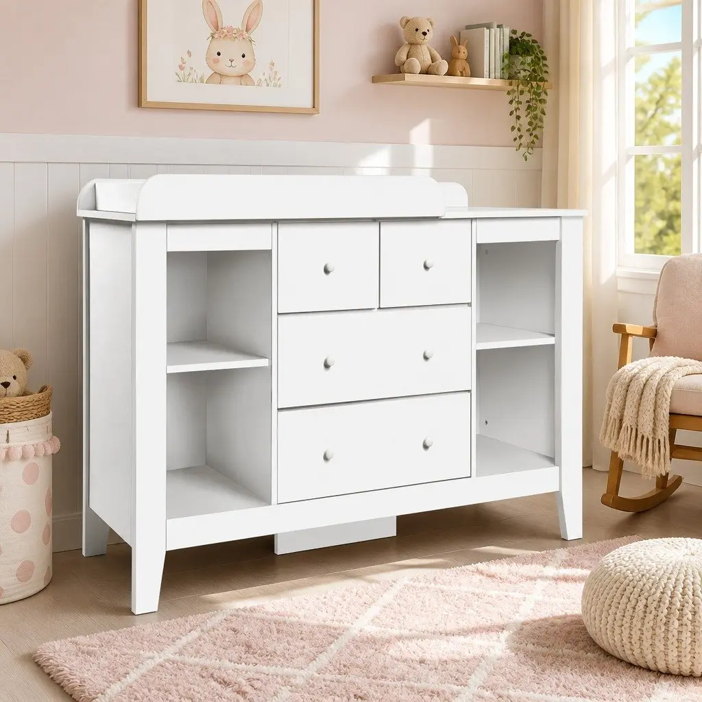 Baby Changing Table with Ample Storage Drawers