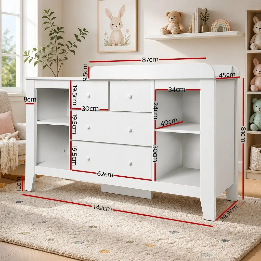 Baby Changing Table with Ample Storage Drawers