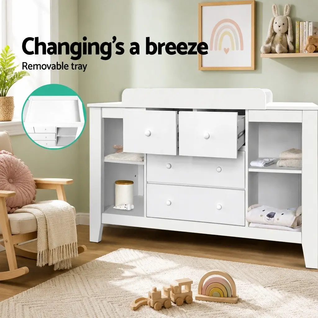 Baby Changing Table with Ample Storage Drawers