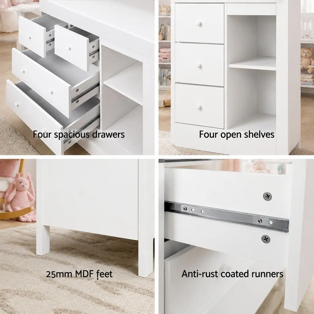 Baby Changing Table with Ample Storage Drawers
