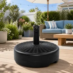 Round Fillable Umbrella Base Stand 51cm in Black