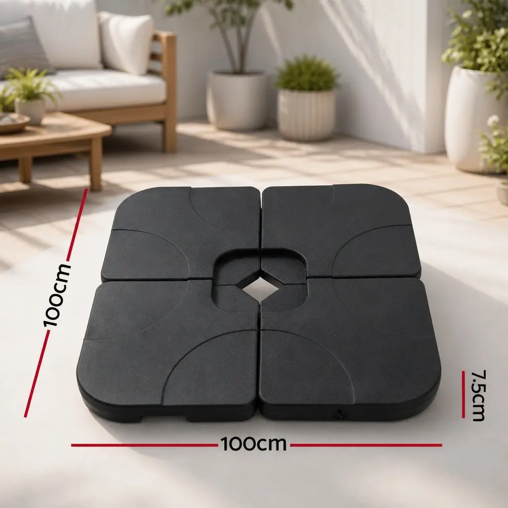 Umbrella Base Stand PE Plastic 50cm Fillable Black