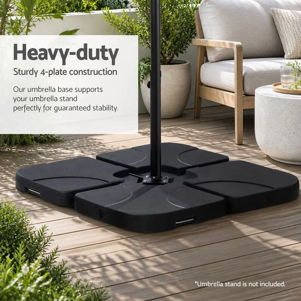 Umbrella Base Stand PE Plastic 50cm Fillable Black