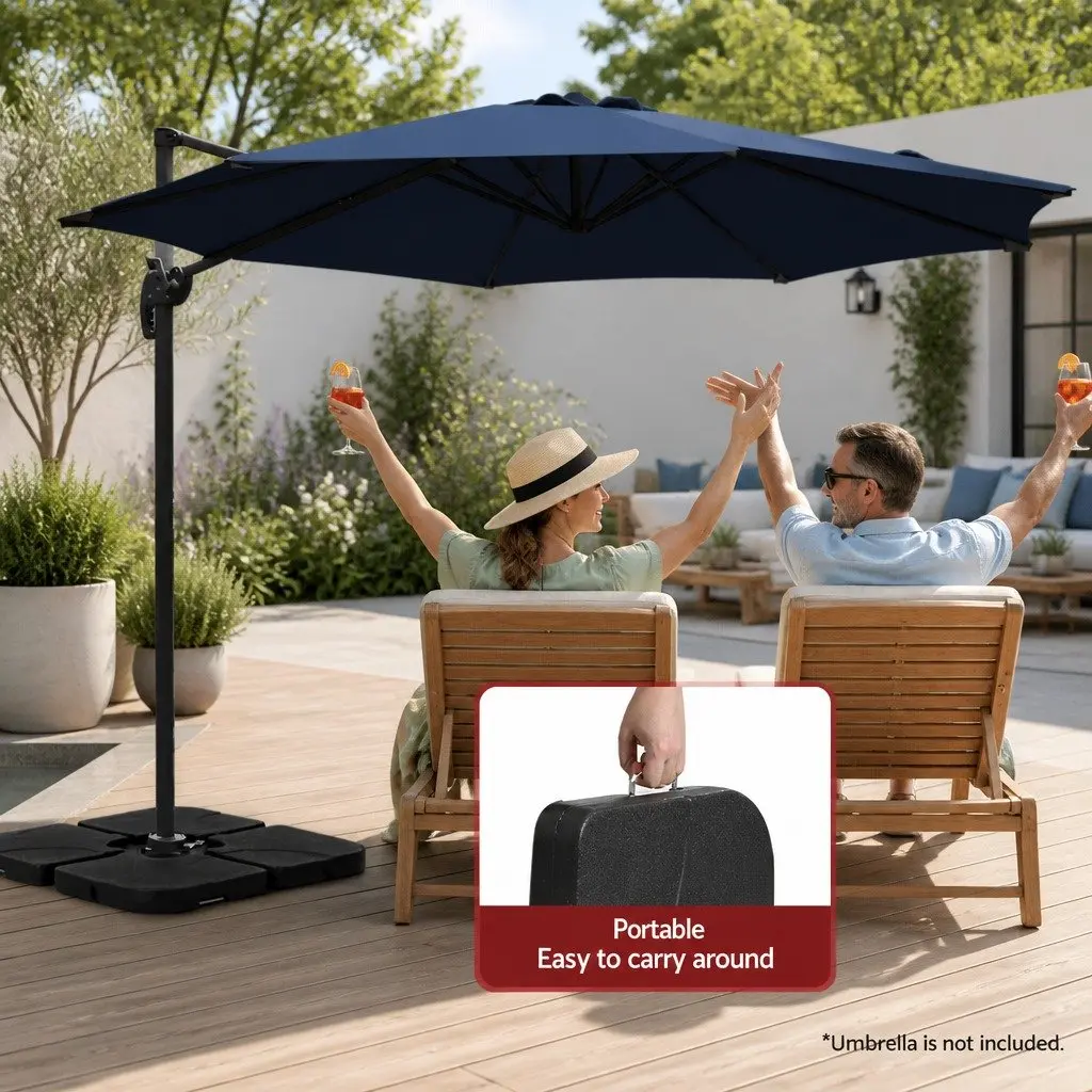 Umbrella Base Stand PE Plastic 50cm Fillable Black