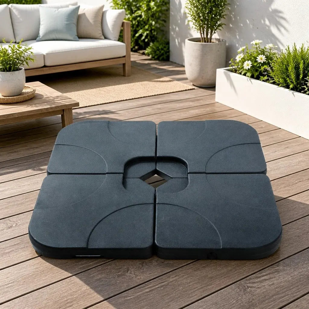 Umbrella Base Stand PE Plastic 50cm Fillable Black