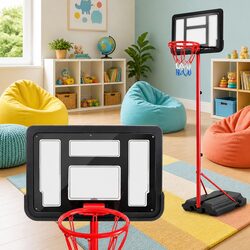 Adjustable Kids Basketball Hoop Stand System 1.15m-1.6m