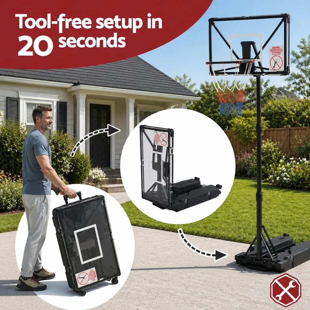 Adjustable Portable Basketball Hoop System