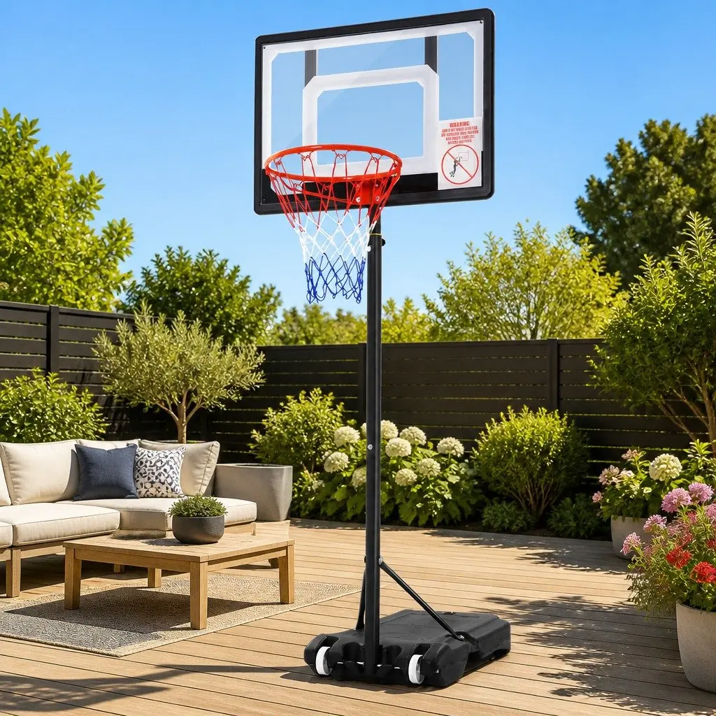 Basketball Hoop Stand System Adjustable 1.6m-2.1m Portable Kids Youth Backboard