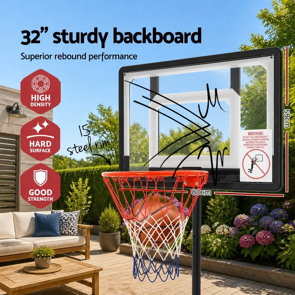 Basketball Hoop Stand System Adjustable 1.6m-2.1m Portable Kids Youth Backboard