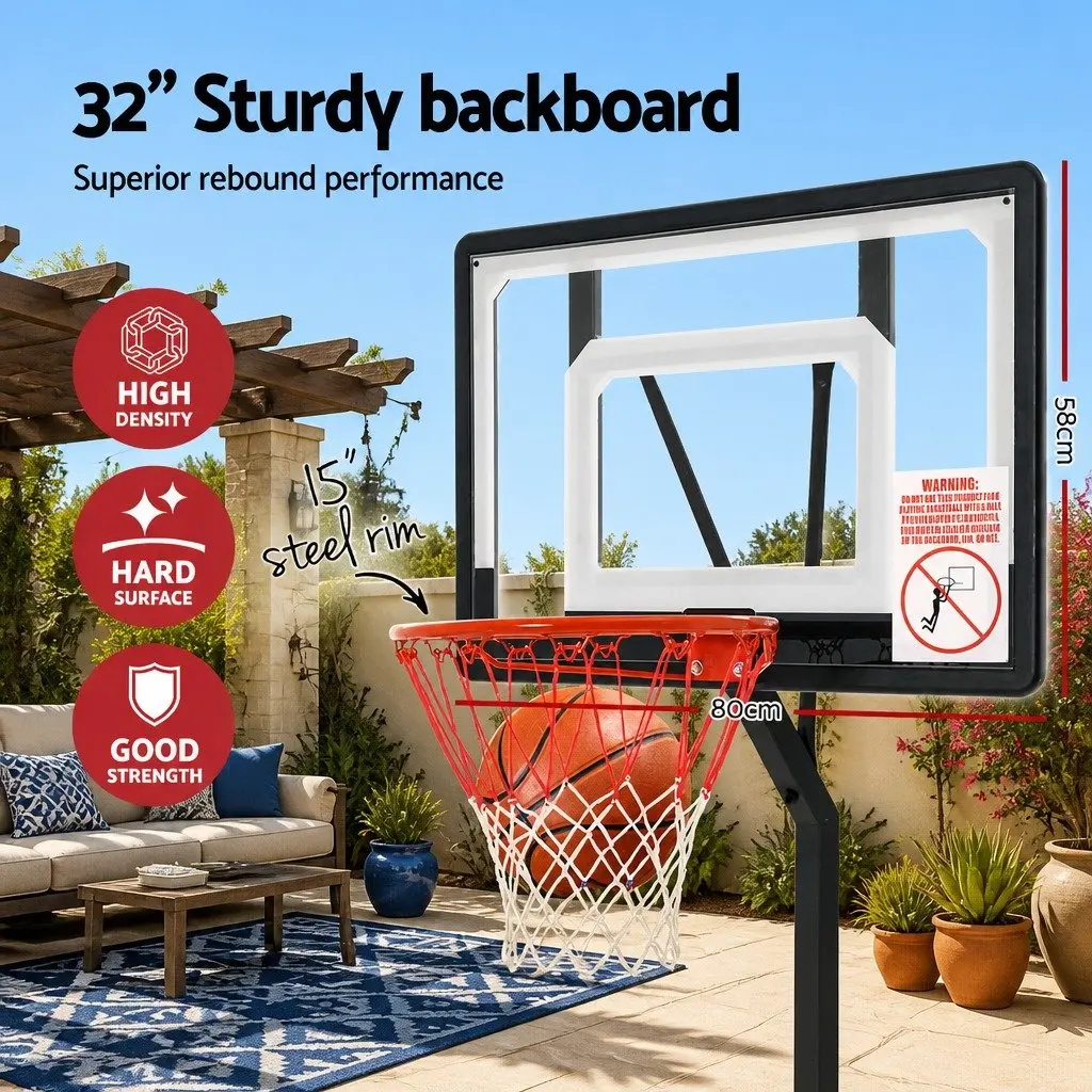 Basketball Hoop Stand System Steel Adjustable 2.1m to 2.6m Portable Kids Youth