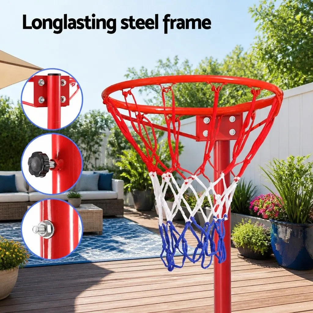 Adjustable Netball and Basketball Hoop Stand System