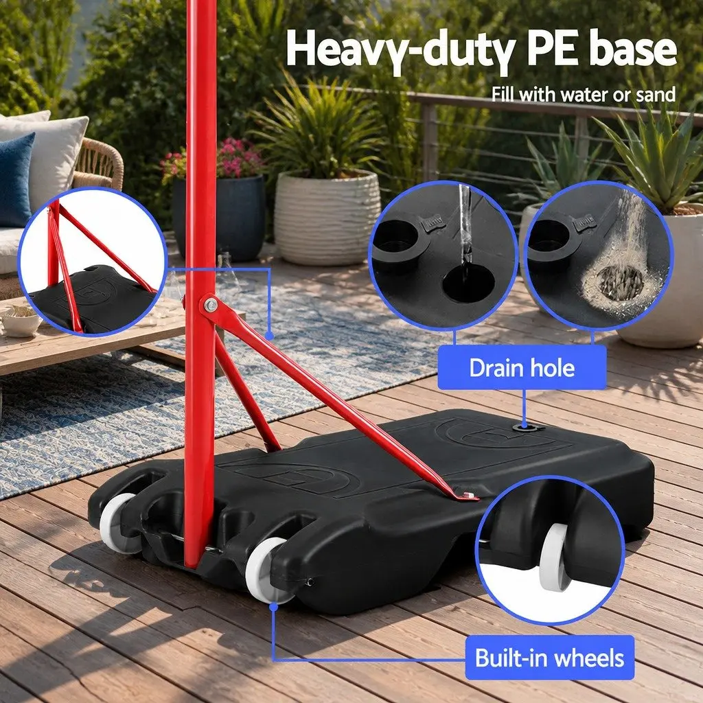 Adjustable Netball and Basketball Hoop Stand System