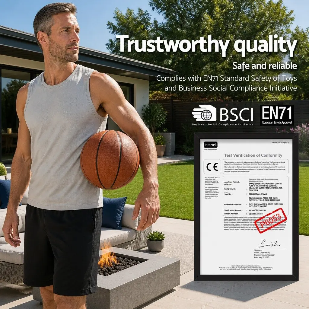 Adjustable Portable Basketball Hoop with Durable Steel Frame