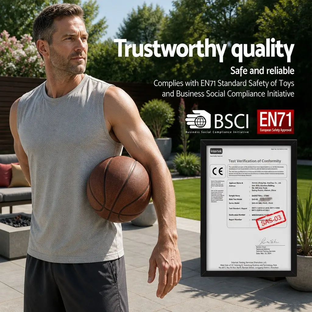 Adjustable Portable Basketball Hoop with Durable Steel Frame