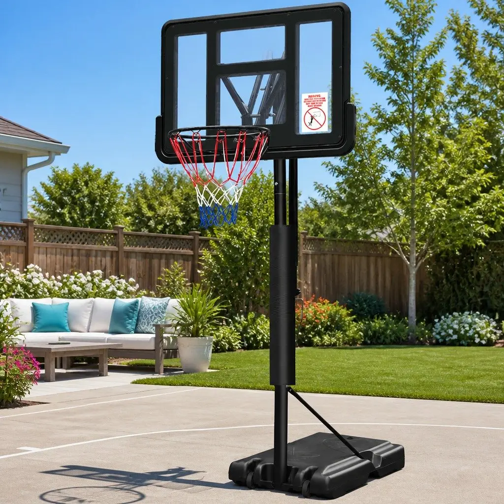 Adjustable Basketball Hoop Stand System with 44" Backboard