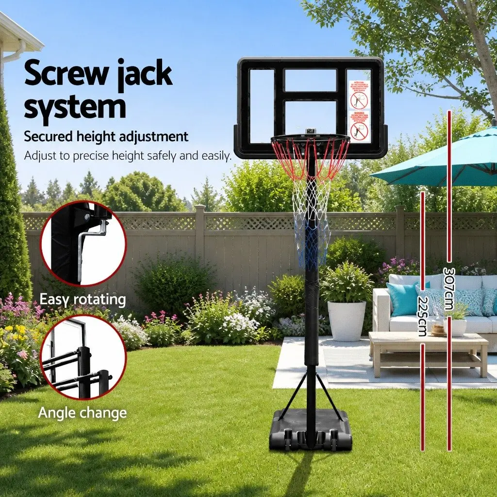 Adjustable Basketball Hoop Stand System with 44" Backboard