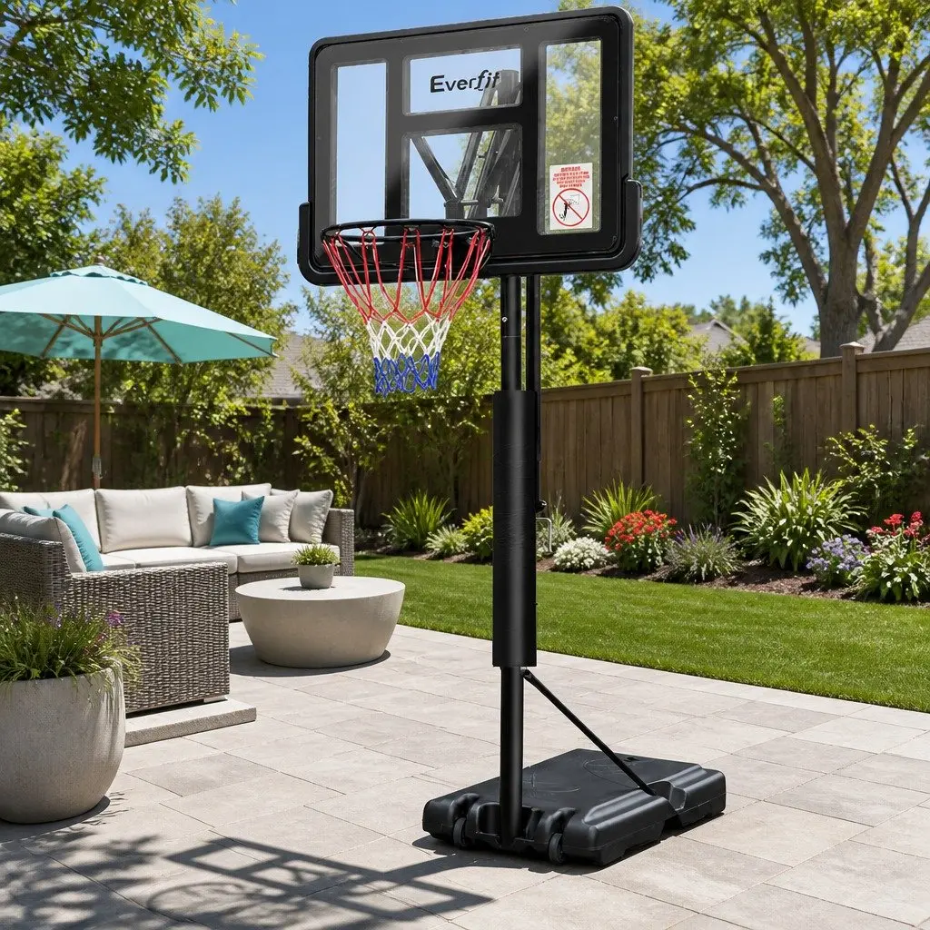 Adjustable Basketball Hoop Stand System with 44" Backboard
