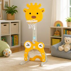 Adjustable Kids Basketball Hoop Stand with Multi-Game Features