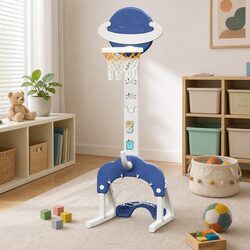 Adjustable Kids Basketball Hoop Stand 6-in-1 Sports Center